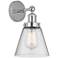 Edison Small Cone 7" Polished Chrome Sconce w/ Mercury Shade