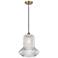 Edison Springwater 12" Brass Corded Mini Pendant w/ Spiral Fluted Shad