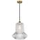Edison Springwater 12" Brushed Brass Corded Mini Pendant w/ Fluted Sha
