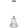 Edison Springwater 12" Brushed Nickel Corded Mini Pendant w/ Fluted Sh