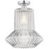 Edison Springwater 12" Chrome Semi Flush Mount w/ Clear Spiral Fluted