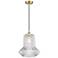 Edison Springwater 12" Gold Corded Mini Pendant w/ Spiral Fluted Shade