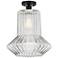 Edison Springwater 12" Matte Black Semi Flush w/ Clear Spiral Fluted S