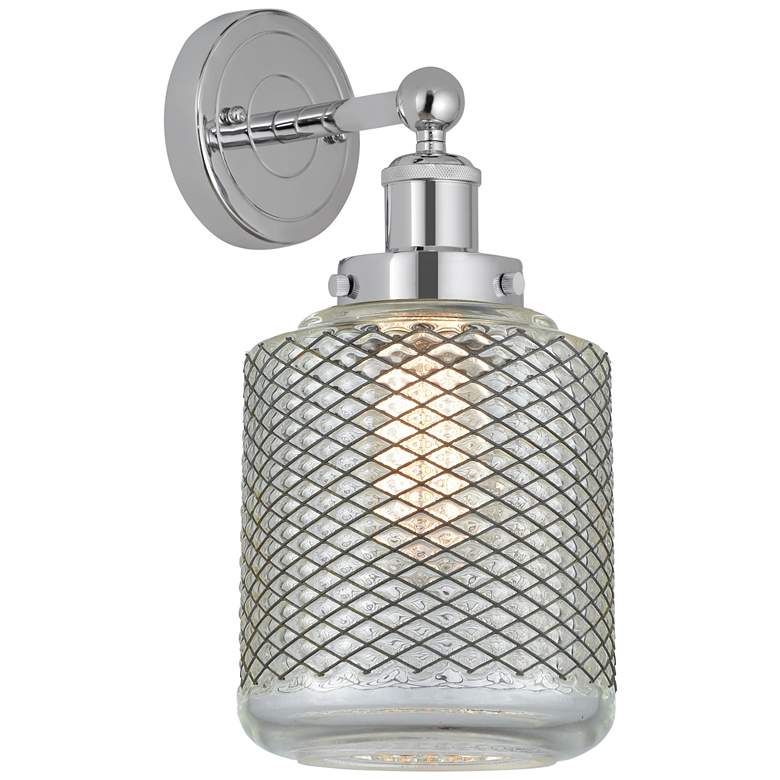 Image 1 Edison Stanton 6 inch Polished Chrome Sconce w/ Clear Crackle Shade