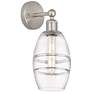 Edison Vaz 10.38" High Brushed Satin Nickel Sconce With Clear Shade