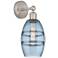 Edison Vaz 10.38" High Brushed Satin Nickel Sconce With Princess Blue