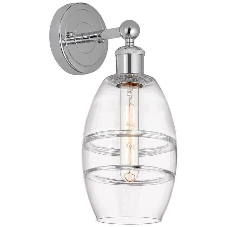 Image 1 Edison Vaz 10.38" High Polished Chrome Sconce With Clear Shade