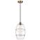 Edison Vaz 10" Wide Antique Brass Cord Hung Mini Pendant With Clear Sh