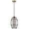 Edison Vaz 10" Wide Antique Brass Corded Mini Pendant w/ Light Smoke S