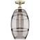 Edison Vaz 10" Wide Antique Brass Semi-Flush Mount With Light Smoke Sh