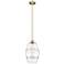 Edison Vaz 10" Wide Antique Brass Stem Hung Mini Pendant With Clear Sh