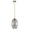 Edison Vaz 10" Wide Antique Brass Stemmed Mini Pendant w/ Light Smoke