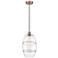 Edison Vaz 10" Wide Antique Copper Cord Hung Mini Pendant With Clear S