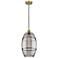 Edison Vaz 10" Wide Brushed Brass Corded Mini Pendant w/ Light Smoke S