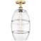 Edison Vaz 10" Wide Brushed Brass Semi-Flush Mount With Clear Shade