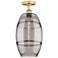 Edison Vaz 10" Wide Brushed Brass Semi-Flush Mount With Light Smoke Sh