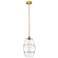 Edison Vaz 10" Wide Brushed Brass Stem Hung Mini Pendant With Clear Sh