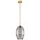 Edison Vaz 10" Wide Brushed Brass Stemmed Mini Pendant w/ Light Smoke