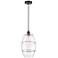 Edison Vaz 10" Wide Matte Black Cord Hung Mini Pendant With Clear Shad