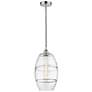 Edison Vaz 10" Wide Polished Chrome Cord Hung Mini Pendant With Clear