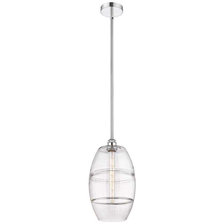 Image 1 Edison Vaz 10" Wide Polished Chrome Stem Hung Mini Pendant With Clear