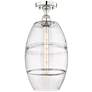 Edison Vaz 10" Wide Polished Nickel Semi-Flush Mount With Clear Shade