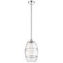 Edison Vaz 10" Wide Polished Nickel Stem Hung Mini Pendant With Clear