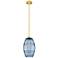 Edison Vaz 10" Wide Satin Gold Stemmed Mini Pendant w/ Princess Blue S
