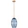 Edison Vaz 10"W Antique Copper Stemmed Mini Pendant w/ Princess Blue S