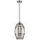 Edison Vaz 10"W Satin Nickel Corded Mini Pendant w/ Light Smoke Shade