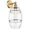 Edison Vaz 12.13" High Brushed Brass Sconce With Clear Shade