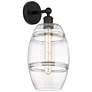 Edison Vaz 12.13" High Matte Black Sconce With Clear Shade