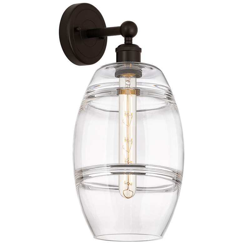 Image 1 Edison Vaz 12.13" High Oil Rubbed Bronze Sconce With Clear Shade