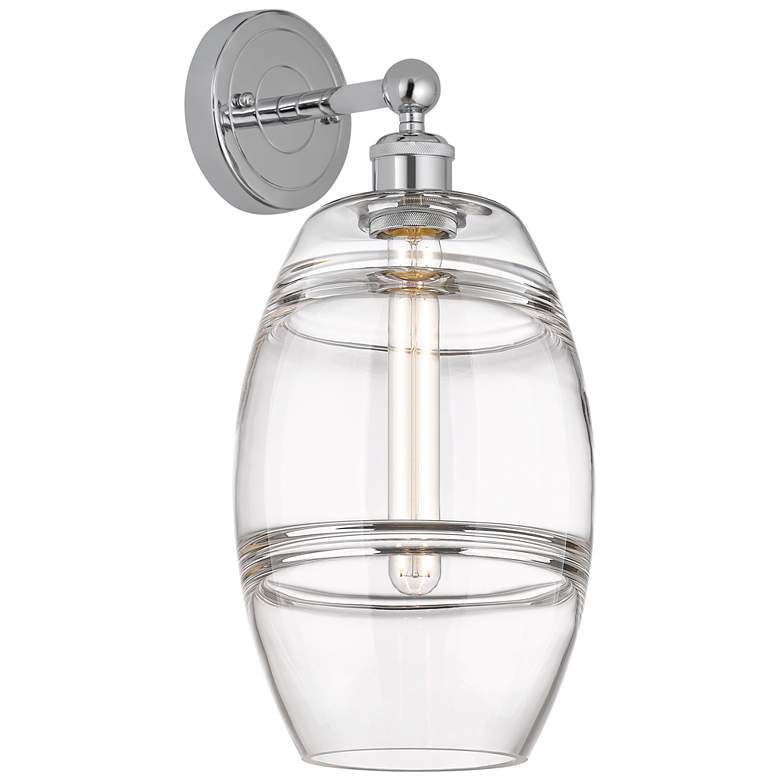Image 1 Edison Vaz 12.13" High Polished Chrome Sconce With Clear Shade