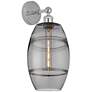Edison Vaz 12.13" High Polished Chrome Sconce With Light Smoke Shade