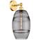Edison Vaz 12.13" High Satin Gold Sconce With Light Smoke Shade