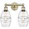 Edison Vaz 14.88" Wide 2 Light Antique Brass Bath Light With Clear Sha