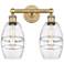 Edison Vaz 14.88" Wide 2 Light Brushed Brass Bath Light With Clear Sha