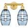Edison Vaz 14.88" Wide 2 Light Satin Gold Bath Light w/ Princess Blue