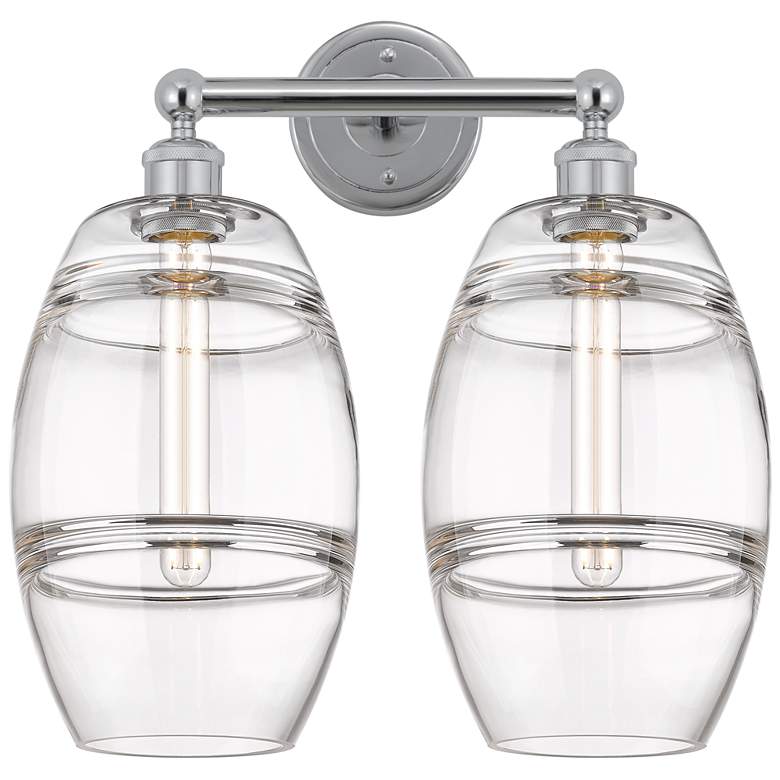 Image 1 Edison Vaz 17" Wide 2 Light Polished Chrome Bath Light With Clear Shad