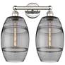 Edison Vaz 17" Wide 2 Light Polished Nickel Bath Light w/ Light Smoke