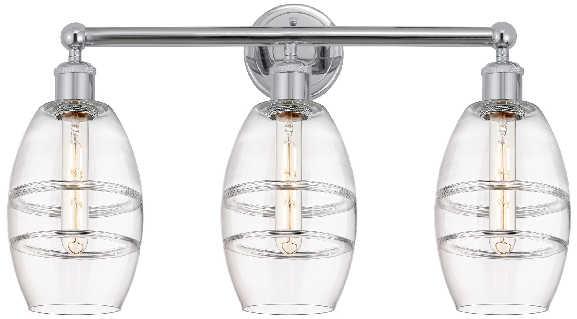Edison Vaz 23.88" Wide 3 Light Polished Chrome Bath Light With Clear S