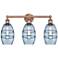 Edison Vaz 23.88"W 3 Light Antique Copper Bath Light w/ Princess Blue
