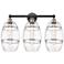 Edison Vaz 26" Wide 3 Light Black Antique Brass Bath Light With Clear