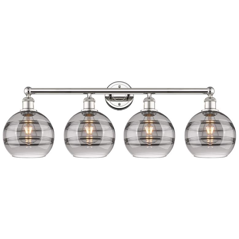 Image 1 Edison Vaz 32.88"W 4-Light Antique Copper Bath Vanity Light w/ Clear S
