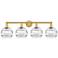 Edison Vaz 32.88"W 4-Light Matte Black Bath Vanity Light w/ Smoke Shad