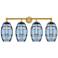 Edison Vaz 32.88"W 4-Light Oiled Bronze Bath Vanity Light w/ Clear Sha