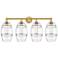 Edison Vaz 32.88"W 4-Light Oiled Bronze Bath Vanity Light w/ Smoke Sha
