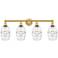 Edison Vaz 35"W 4-Light Matte Black Bath Vanity Light w/ Light Smoke S