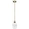 Edison Vaz 5.88" Wide Antique Brass Stem Hung Mini Pendant With Clear
